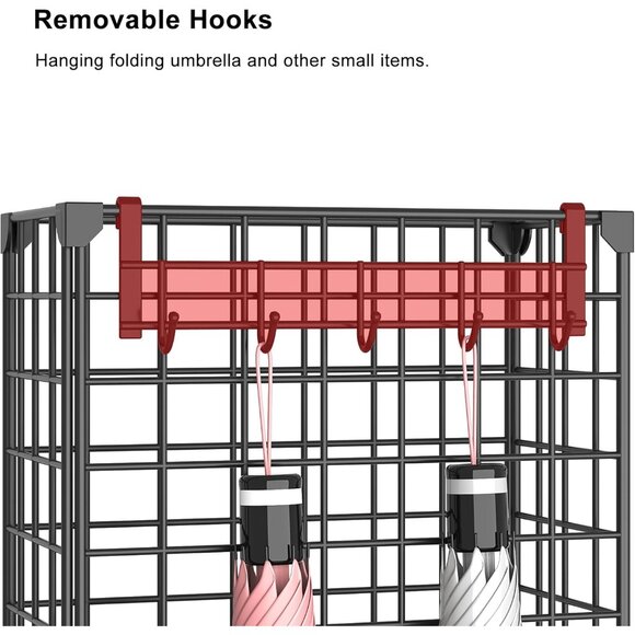 Umbrella Holder Entryway, Umbrella Stand Freestanding, Metal Square Umbrella Rac - Picture 5 of 8